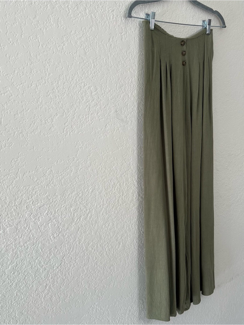 Sienna Sky Light Olive Army Green Wide Leg Pull On Linen Blend Pants Size Medium - Picture 3 of 12